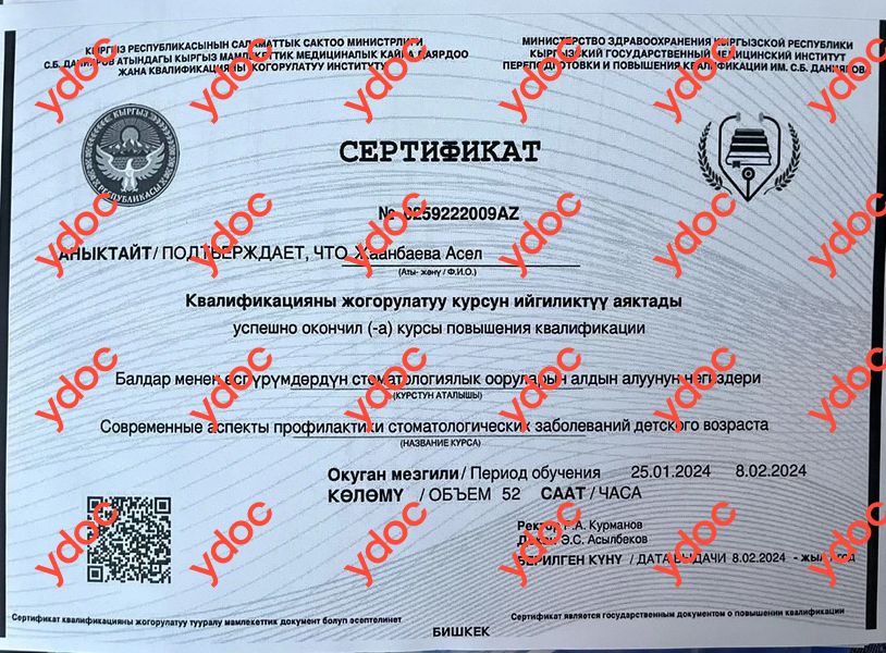 Документы и фотографии - Жаанбаева А. Ш.