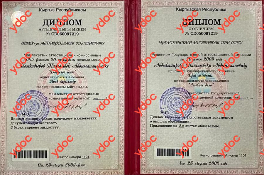 Документы и фотографии - Абдыкадыров Т. А.
