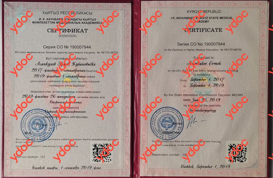 Документы и фотографии - Асанкулов Э. К.