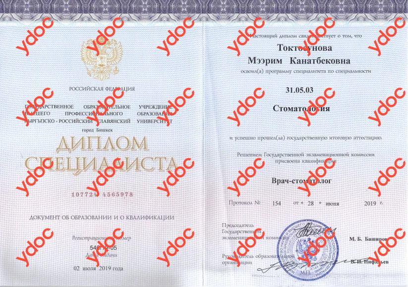 Документы и фотографии - Токтосунова М. К.