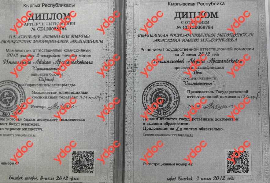 Документы и фотографии - Иманалиева А. А.