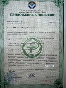 Приложение к лицензии Приложение к лицензии